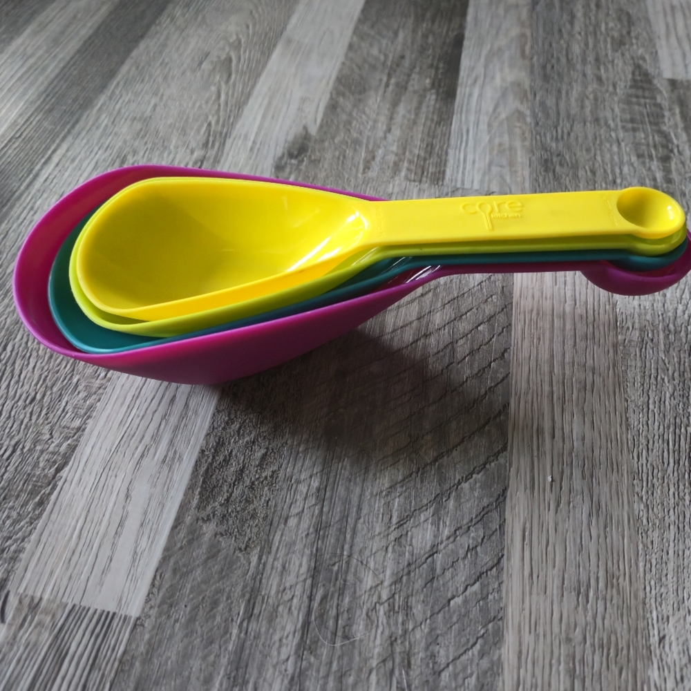 Core Kitchen Plastic Nesting Measuring Cups Spoons Set Scoops Multicolor Dual - Picture 7 of 8